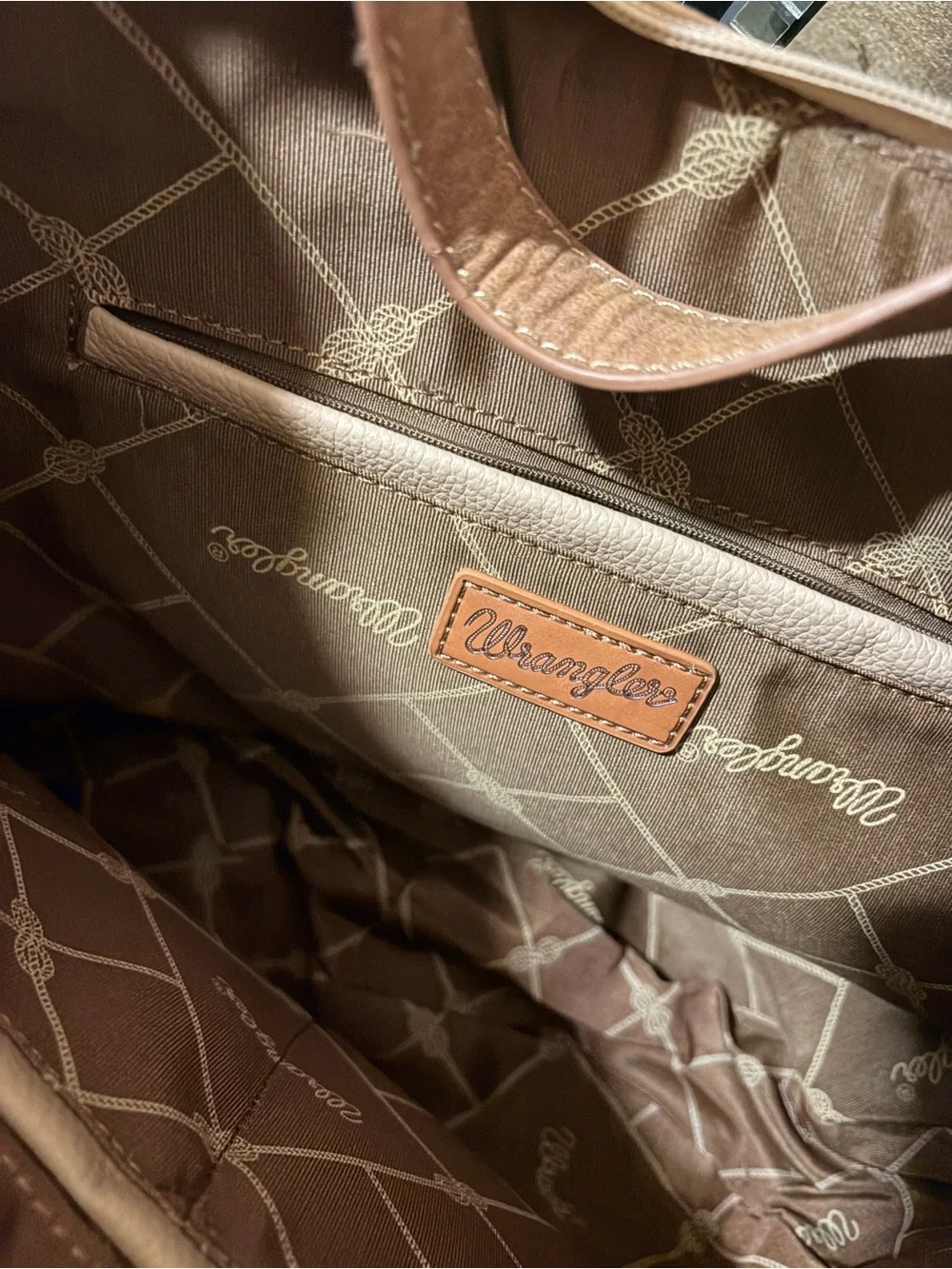 Wrangler By Montana West Aztec Embroidered Large Hobo Bag PU +Leather NWT